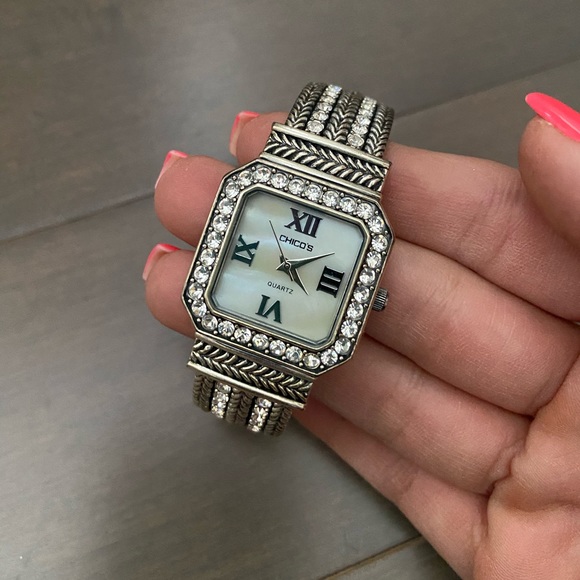 Chico's Accessories - Chico’s Open Cuff Rhinestone Watch